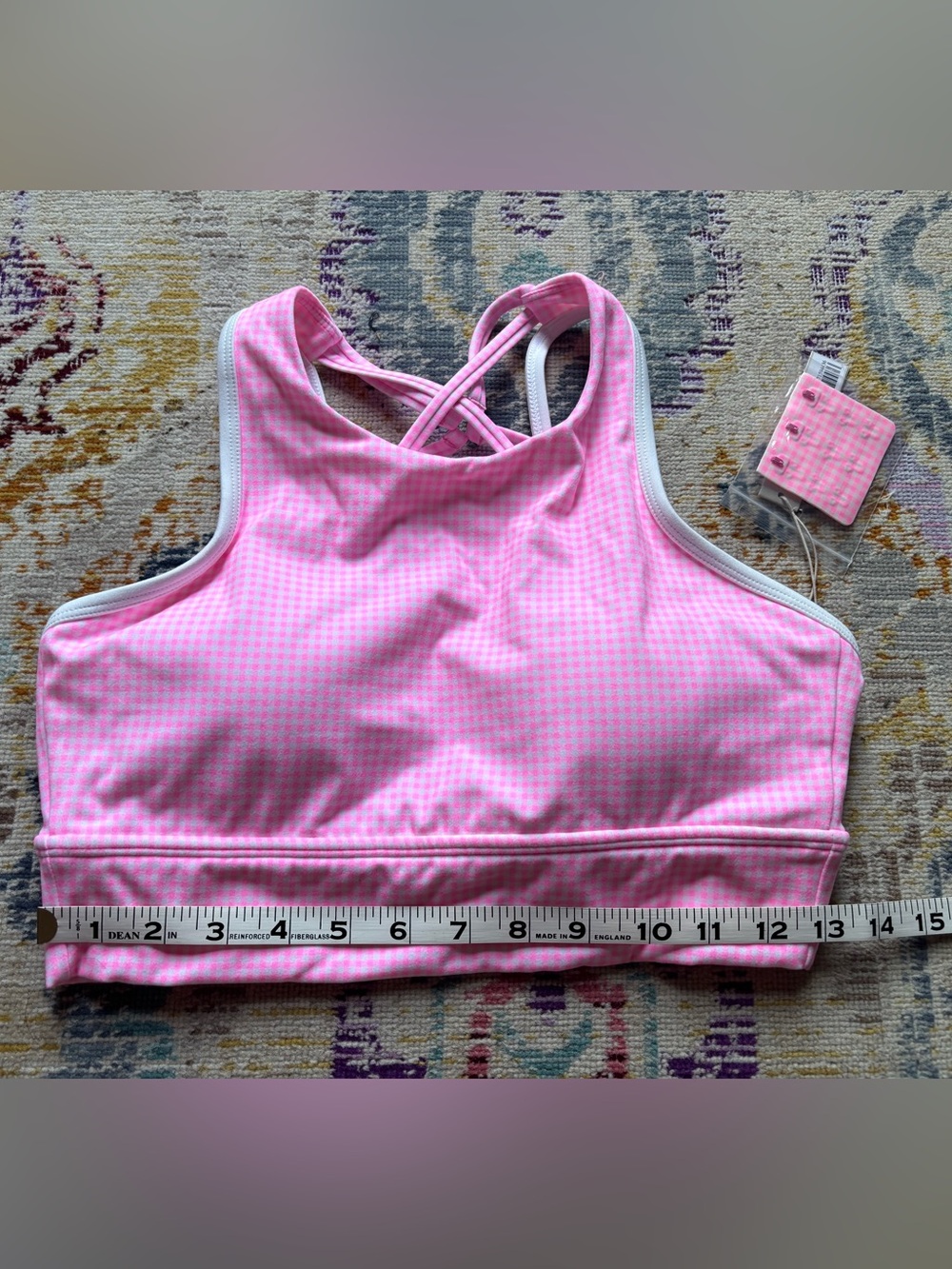 Buff bunny Geo Sports Bra Pink Gingham - Picture 5 of 9